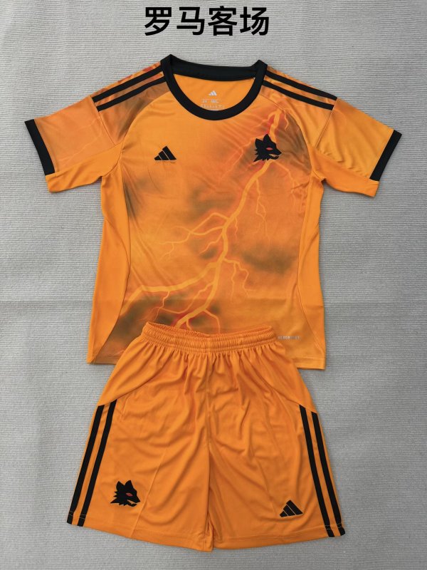 Roma Away  (kids and man ) 1:1 Quality Soccer Jersey  25-26