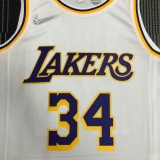 Los Angeles Lakers  75 Year  White #34 O'NEAL   1:1 Quality NBA Season Jerseys 2022
