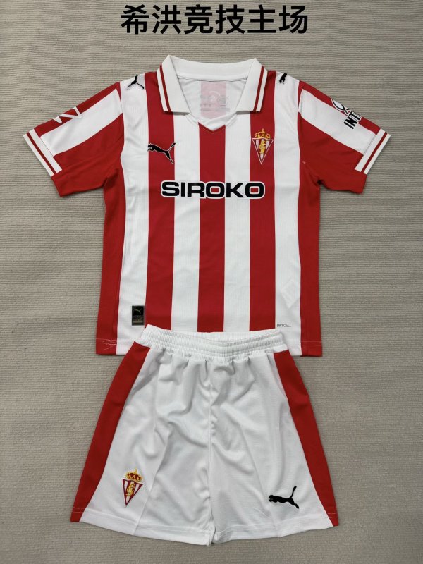 Sporting Gijon Home Fans  (Kids and Man)  1:1 Quality Soccer Jersey  25-26