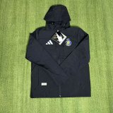 Nassr Windbreaker  Interchange Jacket Black  White 1:1 Quality Soccer Jersey  25-26