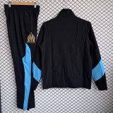 Marseille Windbreaker Sets With pants Black 1:1 Quality Soccer Jersey  25-26