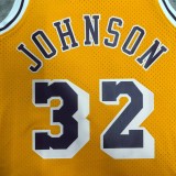 Retro Los Angeles Lakers Yollow #32 JOHNSON  1:1 Quality NBA Season Jerseys 1984-1985