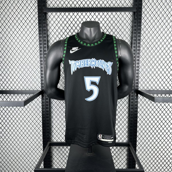 Minnesota Timberwolves  Black Retro  #5 EDWARDS NBA Jerseys  2026