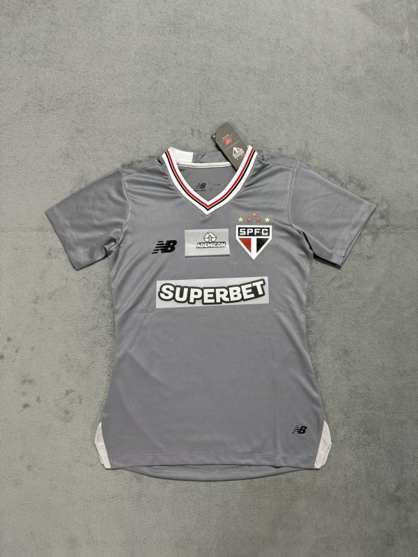 Sao Paulo Training Grey women fans 1:1 Quality Soccer Jersey 25-26