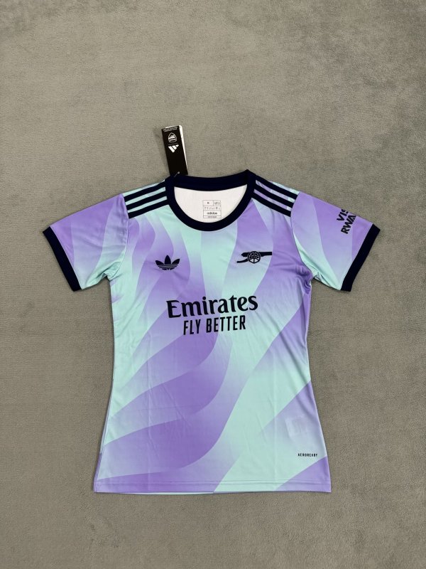 Arsenal third away women fans 1:1 Quality Soccer Jersey   24-25