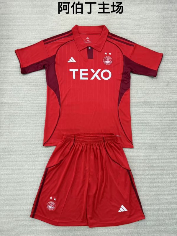 Aberdeen  Home (Kids and men ) 1:1 Quality Soccer Jersey  25-26