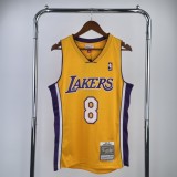 Los Angeles Lakers Yollow  Kobe  #8 BRYANT V-neck  1:1 Quality NBA Season Jerseys  1999-2000