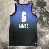 Los Angeles Lakers Blue #6 James  round neck All-Sta  1:1 Quality NBA Season Jerseys  2023