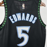 Minnesota Timberwolves  Black Retro  #5 EDWARDS NBA Jerseys  2026