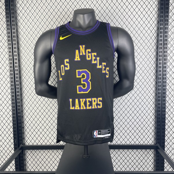 Los Angeles Lakers City Edition  Black  #3 DAVIS 1:1 Quality NBA Season Jerseys  2026