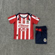 Chivas (Guadalajara )  Home Kids   1:1 Quality Soccer Jersey  25-26