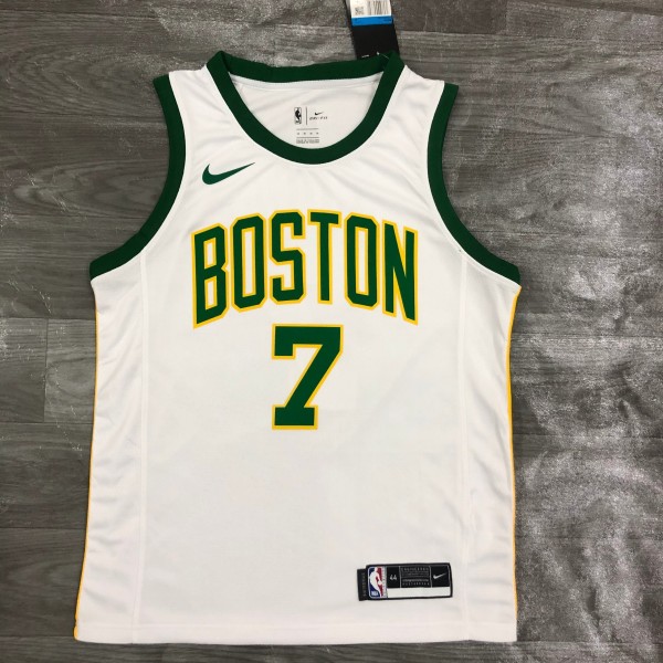 Retro Boston Celtics White #7 BROWN  1:1 Quality NBA Jerseys  2019