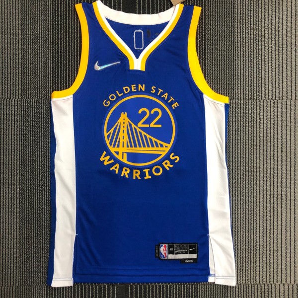 Golden State Warriors Blue V-Neck  #22 WIGGINS 1:1 Quality NBA Season Jerseys  75 Year