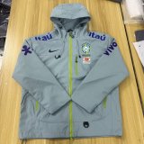 Brazil Windbreaker  Interchange Jacket Black  White 1:1 Quality Soccer Jersey  25-26