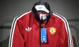 Manchester United   Retro clover  Windbreaker  jacket   red 25-26 set