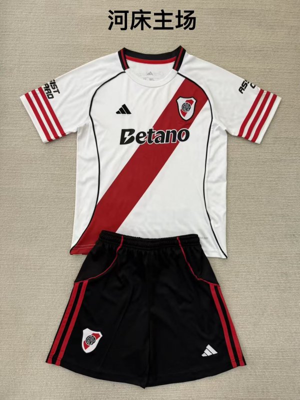 River Plate Home Kids 1:1 Quality Soccer Jersey   25-26