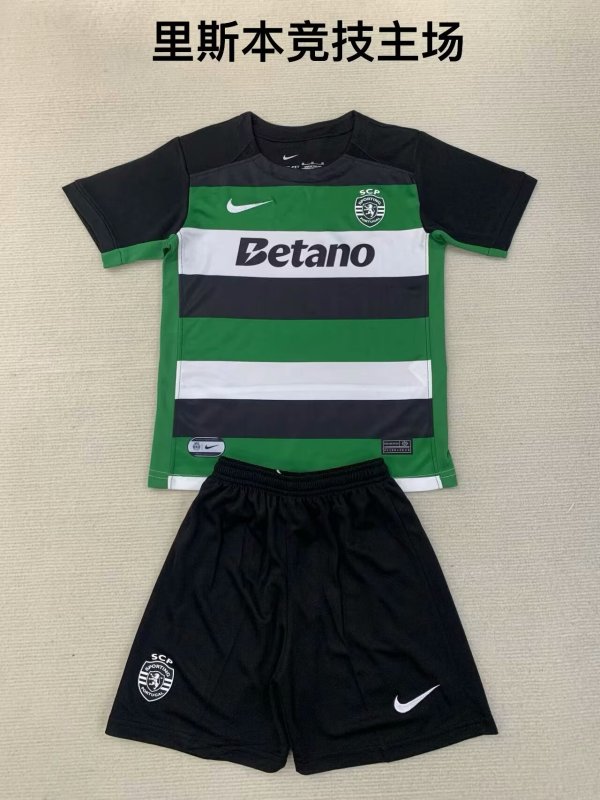Sporting Lisbon home kids  1:1 Quality Soccer Jersey   24-25
