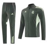 Real Madrid  Windbreaker Sets With pants Dark  Green 1:1 Quality Soccer Jersey  25-26