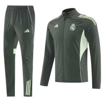 Real Madrid  Windbreaker Sets With pants Dark  Green 1:1 Quality Soccer Jersey  25-26