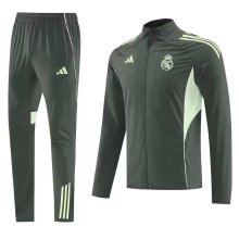 Real Madrid  Windbreaker Sets With pants Dark  Green 1:1 Quality Soccer Jersey  25-26