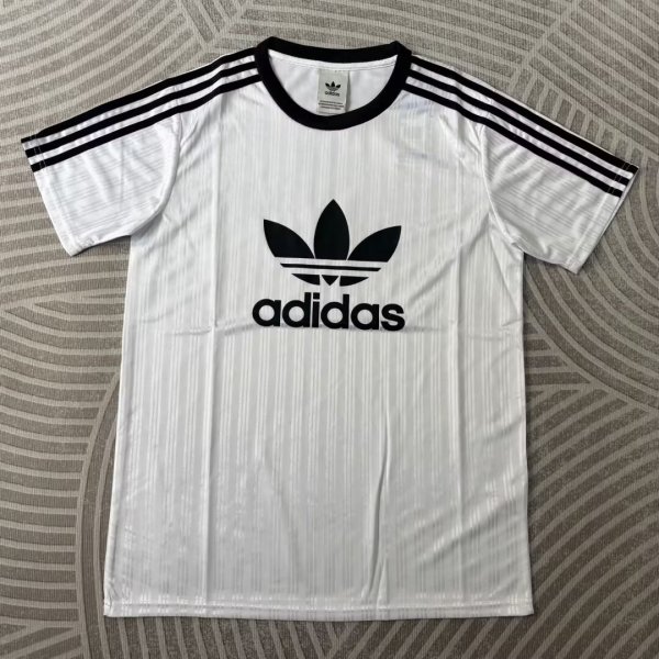 Retro Adidas Clover classic T-shirt  White Fans 1:1 Quality Soccer Jersey  25-26