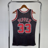 Chicago Bulls Black stripe #33 PIPPEN 1:1 Quality NBA  Season Jerseys  1991