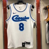 Los Angeles Lakers Kobe #8 BRYANT  White Retro  Latin NBA Jersey