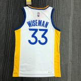 Golden State Warriors White V-Neck #33 WISEMAN1:1 Quality NBA Season Jerseys  75 Year