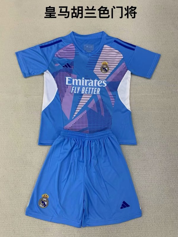 Real Madrid goalkeeper kids 1:1 Quality Soccer Jersey  24-25