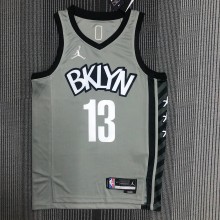 Brooklyn Nets Grey #13  HARDEN 1:1 Quality NBA  Season Jerseys 75 Year