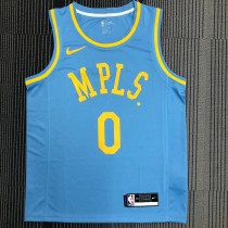 Los Angeles Lakers  Round Neck  MPLS  Blue #0 WESTBROOK  1:1 Quality NBA Season Jerseys