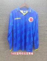 Retro Colombia Away Long Sleeve 1:1 Quality Soccer Jersey 1994