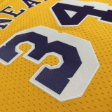 Retro Los Angeles Lakers Yellow #34 O'NEAL  1:1 Quality NBA Season Jerseys 1996-1997