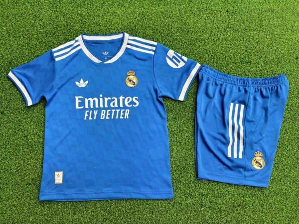 Real Madrid Third Away player  kids 1:1 Quality Soccer Jersey  25-26