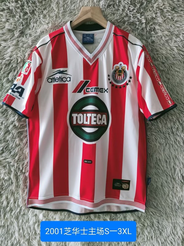 Retro Chivas Home Fans  1:1 Quality Soccer Jersey  2001-2002