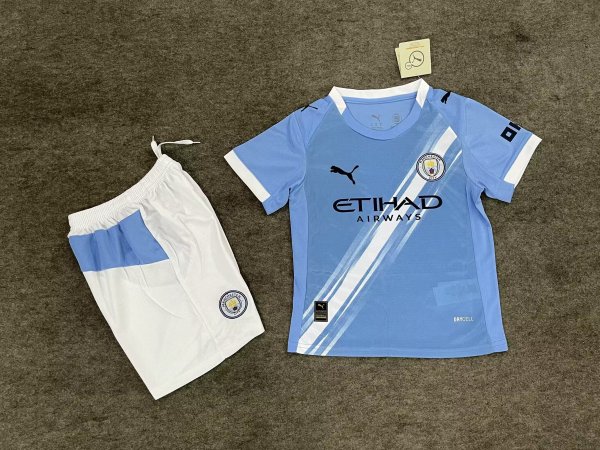 Manchester City Home Kids  1:1 Quality Soccer Jersey   25-26