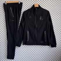 Real Madrid   Windbreaker Sets With pants  Black 1:1 Quality Soccer Jersey  25-26