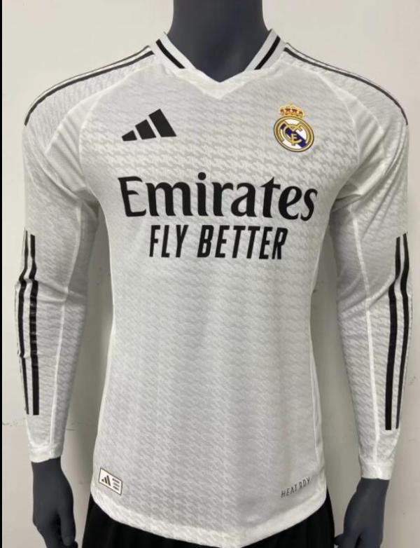 Real Madrid  Home  Long Sleeve Player  1:1 Quality Soccer Jersey   24-25