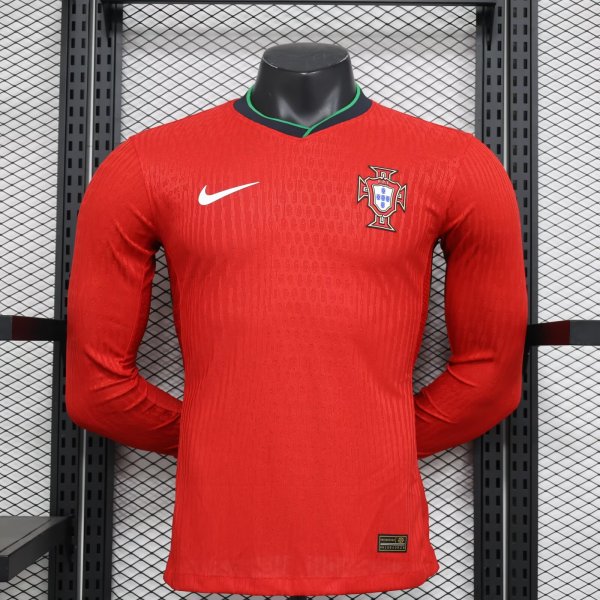 Portugal  home Long sleeve Player  1:1 Quality Soccer Jersey  24-25
