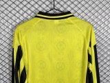 Retro Dortmund Home Fans Long Sleeve  1:1 Quality Soccer Jersey   1996-1997