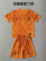 France orange goalkeeper  kids 1:1 Quality Soccer Jersey  24-25
