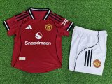 Manchester United  player Home Kids   1:1 Quality Soccer Jersey   25-26
