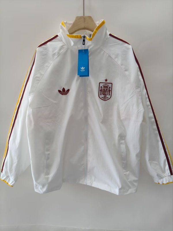 Spain Windbreaker Sets With pants  White 1:1 Quality Soccer Jersey  26-27 (2026)