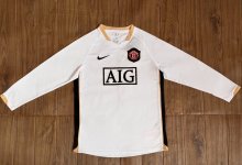 Retro Manchester United Away Long Sleeve 1:1 Quality Soccer Jersey   2006-2007