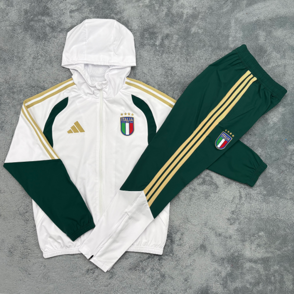 Italy Windbreaker Sets With pants  White 1:1 Quality Soccer Jersey  26-27 (2026)