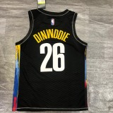Brooklyn Nets City Edition graffiti Black #26 DINWDDIE 1:1 Quality NBA  Season Jerseys 2021