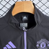 Manchester United Windbreaker Sets With pants  Black 1:1 Quality Soccer Jersey  25-26