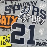 San Antonio Spurs Retro Graffiti #21 DUNCAN  1:1 Quality NBA  Season Jerseys 1998-1999