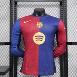 Barcelona home Long Sleeve Player  1:1 Quality Soccer Jersey   24-25