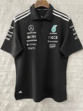 F1 Mercedes Black POLO Short Sleeve Racing Suit 2025